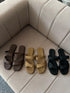 Summer Double Straps Slid-On Sandals
